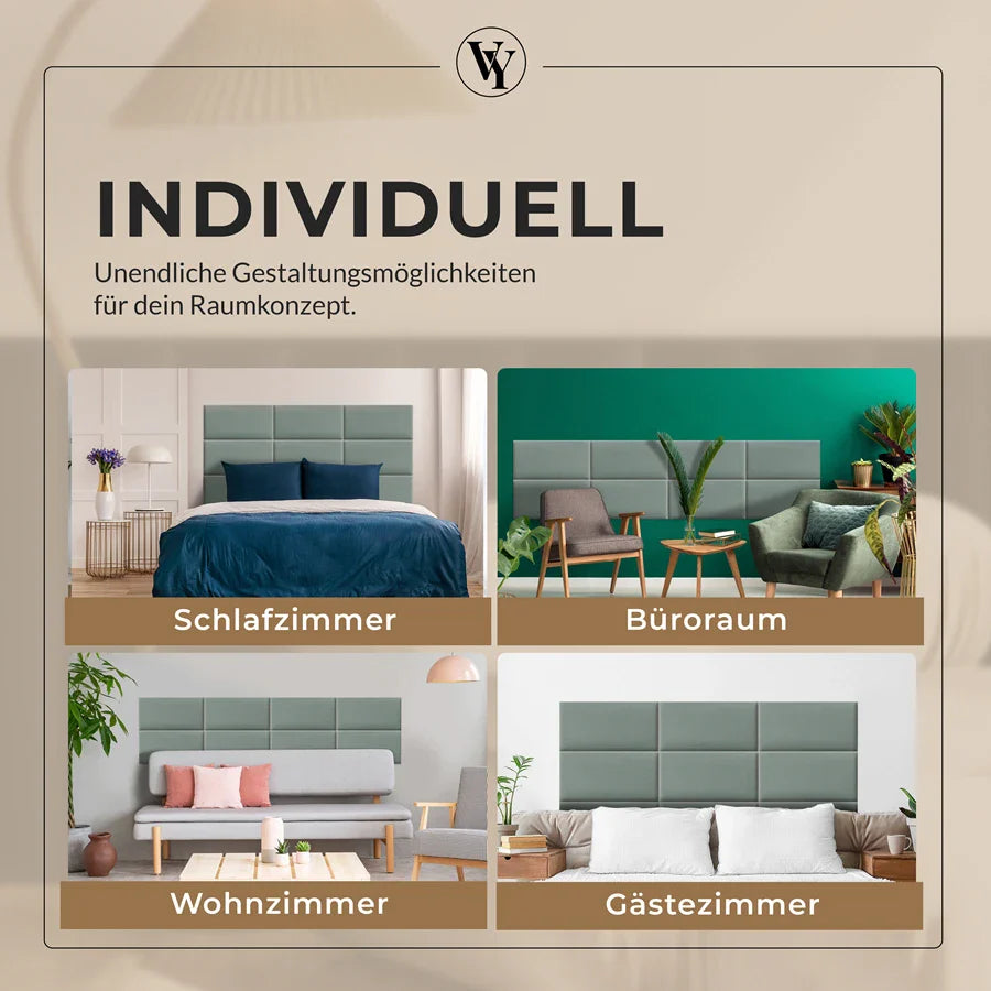 Wandkissen Rechteck | Mintgrün T08 Velours