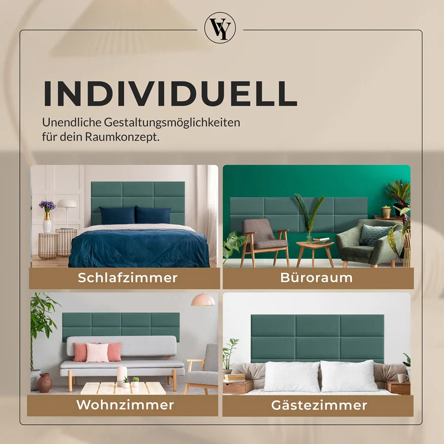 Wandkissen Rechteck | Petrolblau T13 Velours