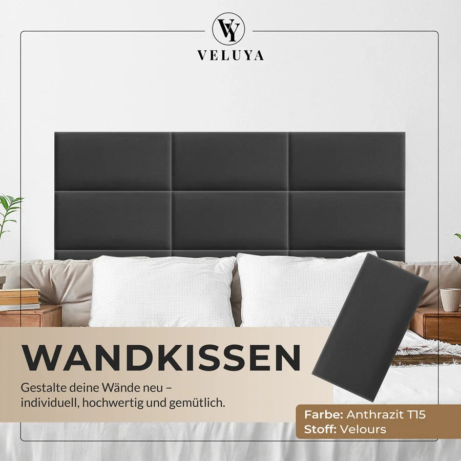 Wandkissen Rechteck | Anthrazit T15 Velours