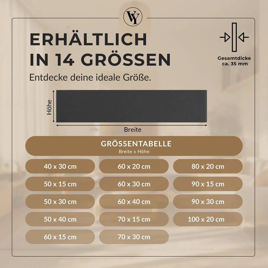 Wandkissen Rechteck | Anthrazit T15 Velours