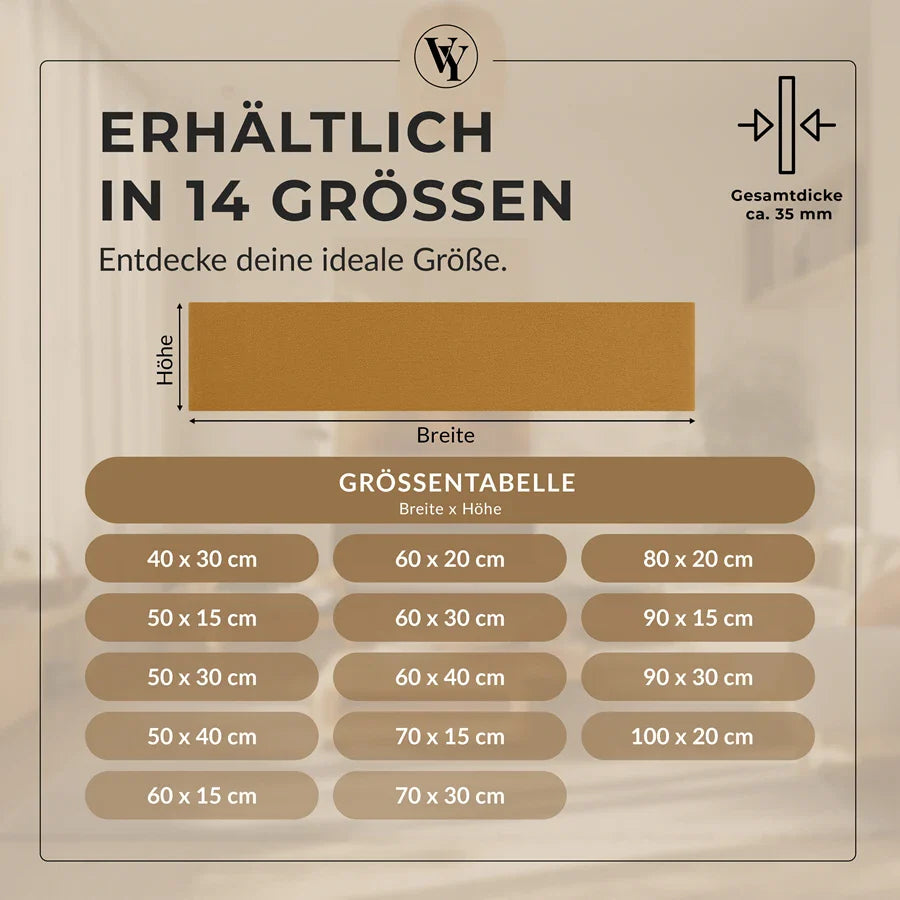 Wandkissen Rechteck | Ockergelb T18 Velours