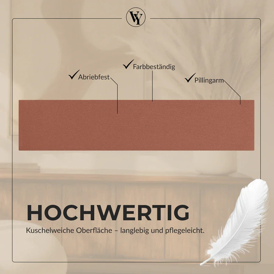 Wandkissen Rechteck | Altrosa T23 Velours