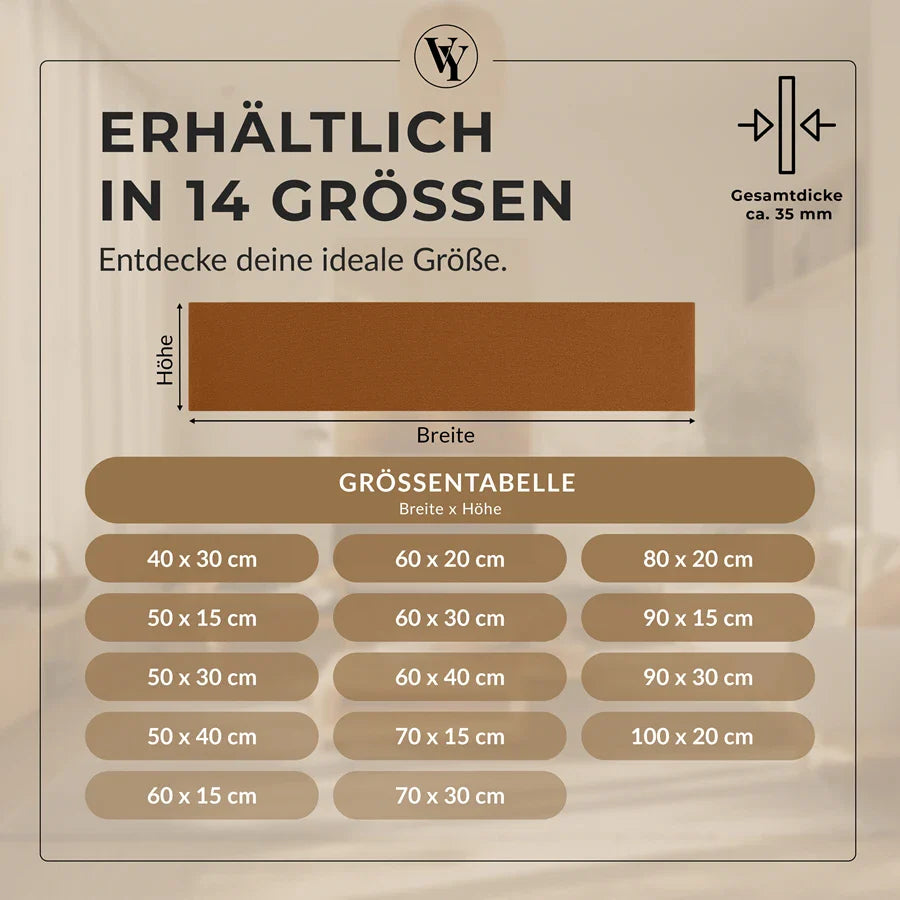 Wandkissen Rechteck | Ockerbraun T26 Velours