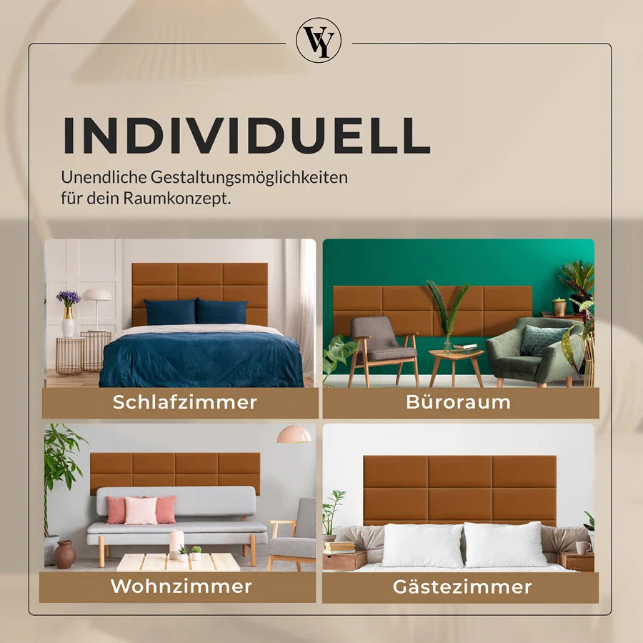 Wandkissen Rechteck | Ockerbraun T26 Velours