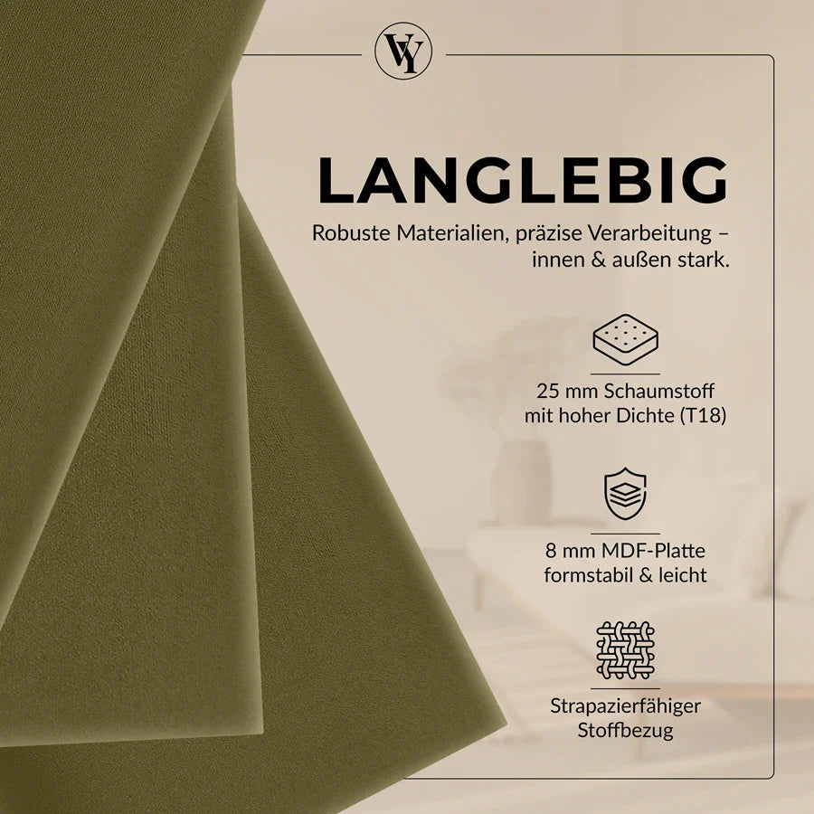 Wandkissen Rechteck | Khaki T27 Velours