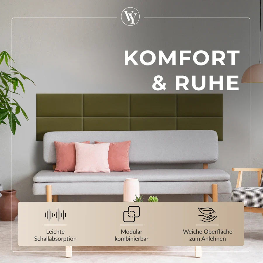 Wandkissen Rechteck | Khaki T27 Velours