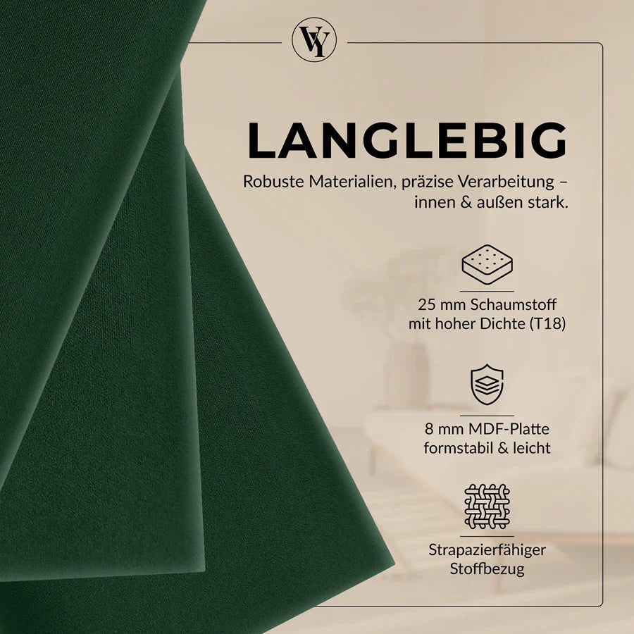 Wandkissen Rechteck | Dunkelgrün T28 Velours