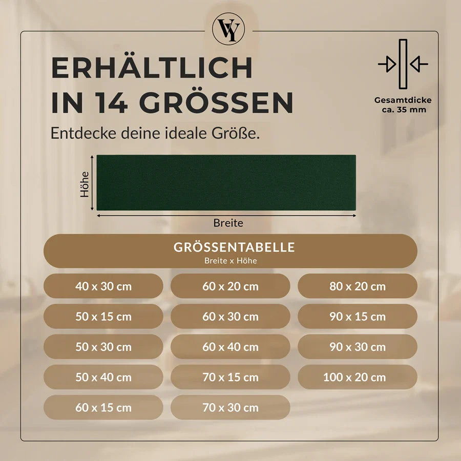 Wandkissen Rechteck | Dunkelgrün T28 Velours