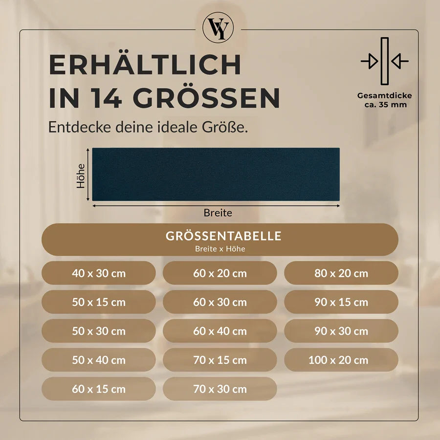 Wandkissen Rechteck | Marineblau T30 Velours