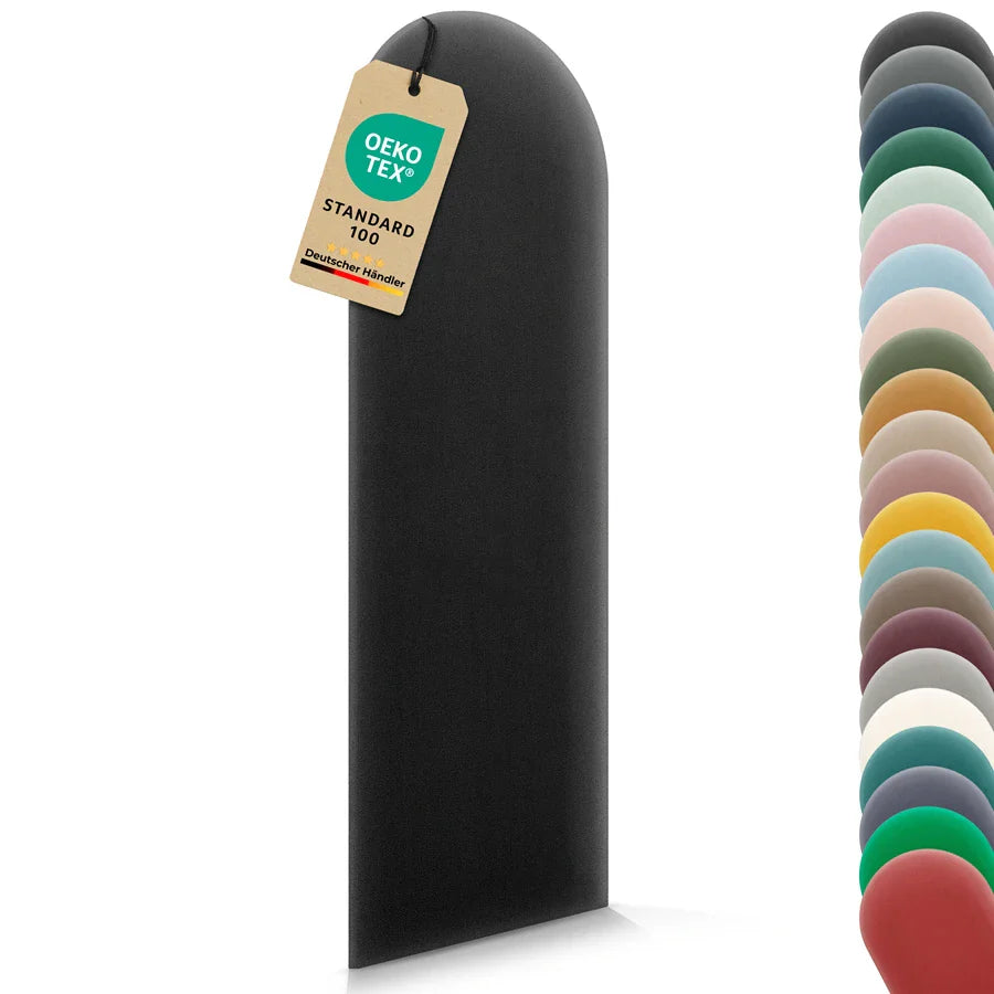 Wandkissen Rundbogen | Schwarz M01 Samt