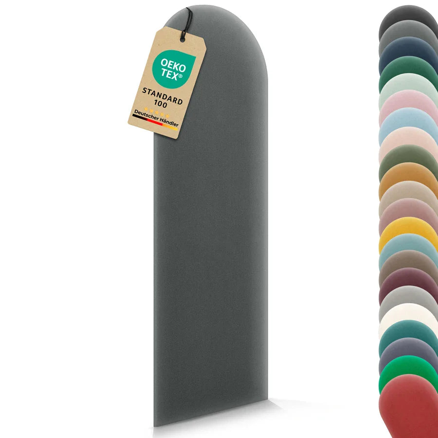 Wandkissen Rundbogen | Anthrazit M02 Samt