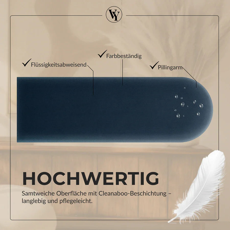 Wandkissen Rundbogen | Dunkelblau M03 Samt