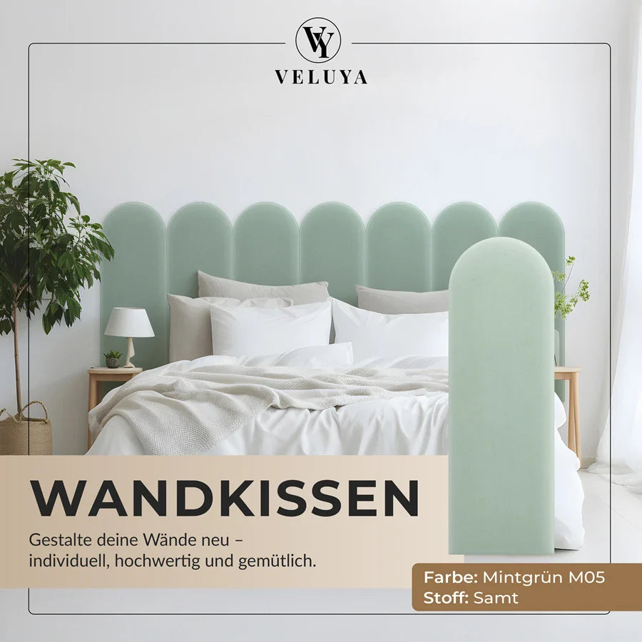 Wandkissen Rundbogen | Mintgrün M05 Samt