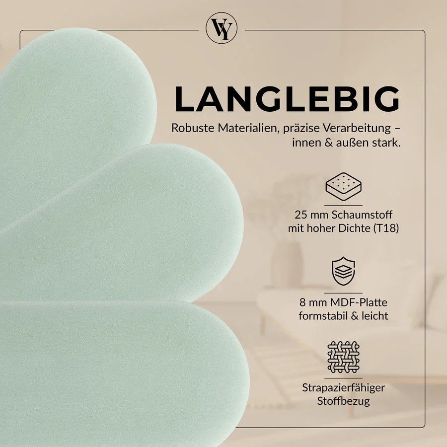 Wandkissen Rundbogen | Mintgrün M05 Samt