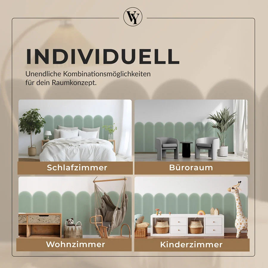 Wandkissen Rundbogen | Mintgrün M05 Samt