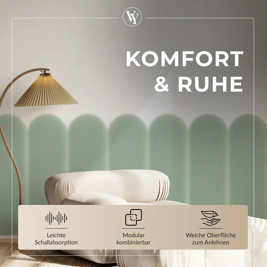 Wandkissen Rundbogen | Mintgrün M05 Samt