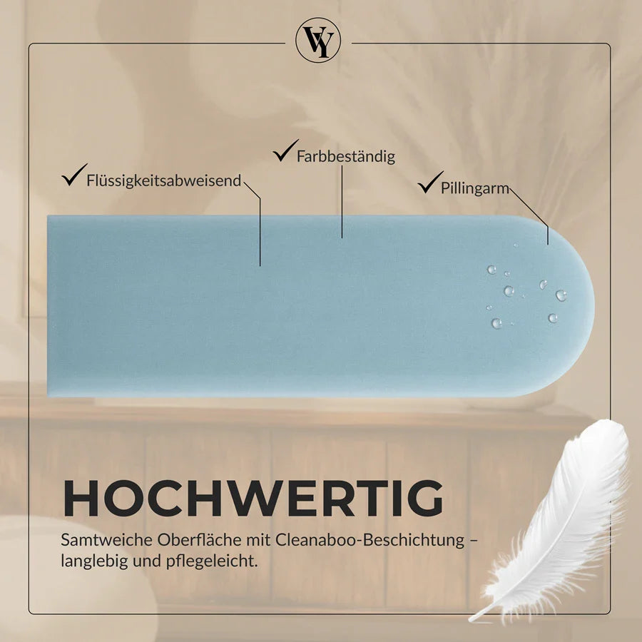 Wandkissen Rundbogen | Hellblau M07 Samt