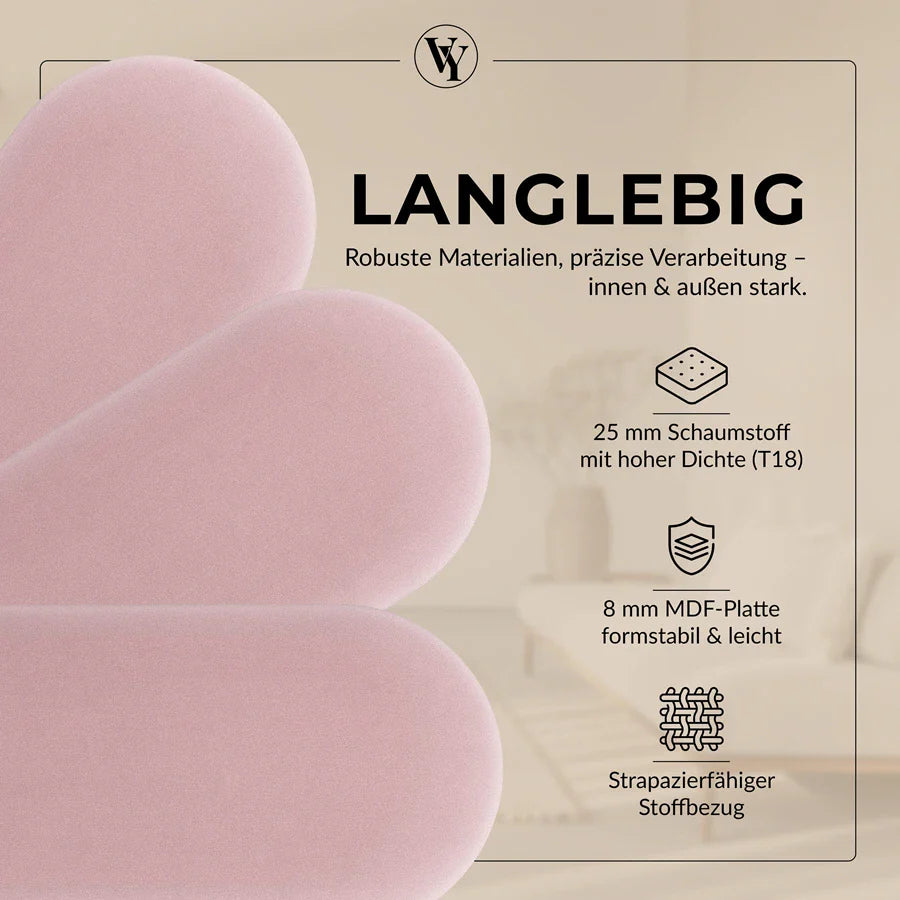 Wandkissen Rundbogen | Rosa M08 Samt