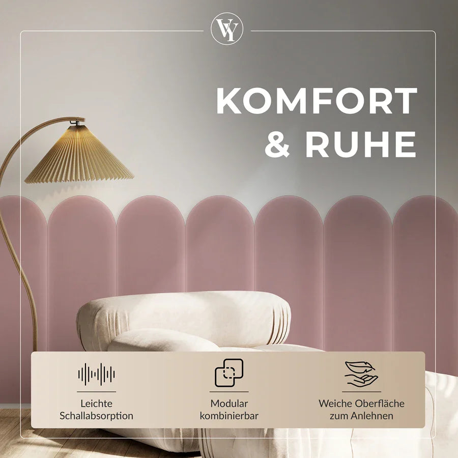 Wandkissen Rundbogen | Rosa M08 Samt