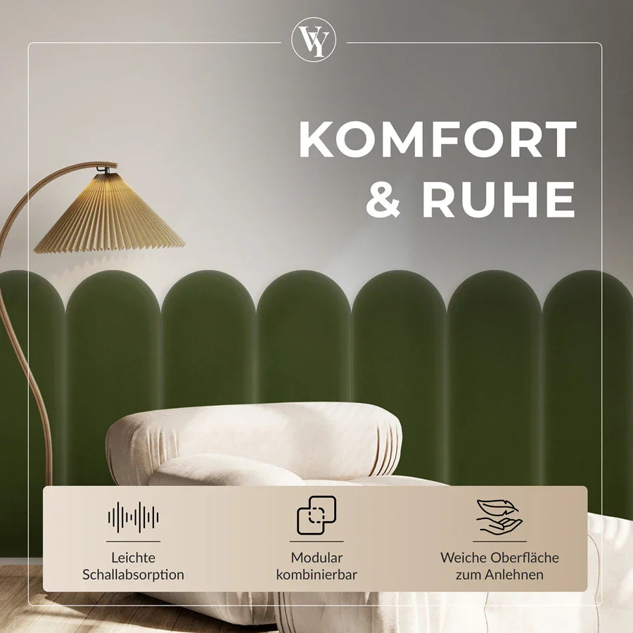 Wandkissen Rundbogen | Khaki M09 Samt