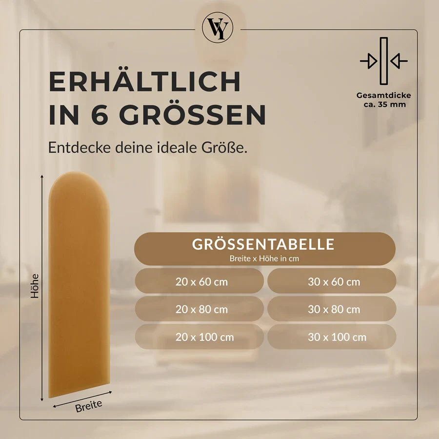 Wandkissen Rundbogen | Kurkuma M10 Samt