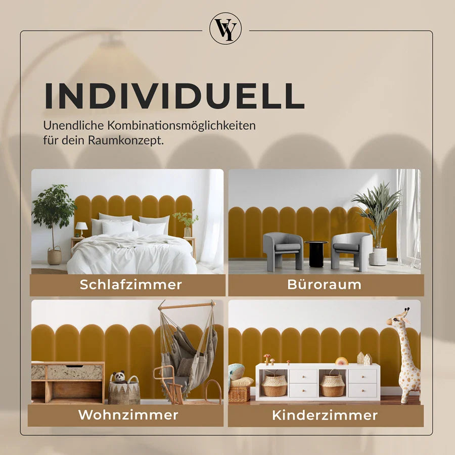 Wandkissen Rundbogen | Kurkuma M10 Samt