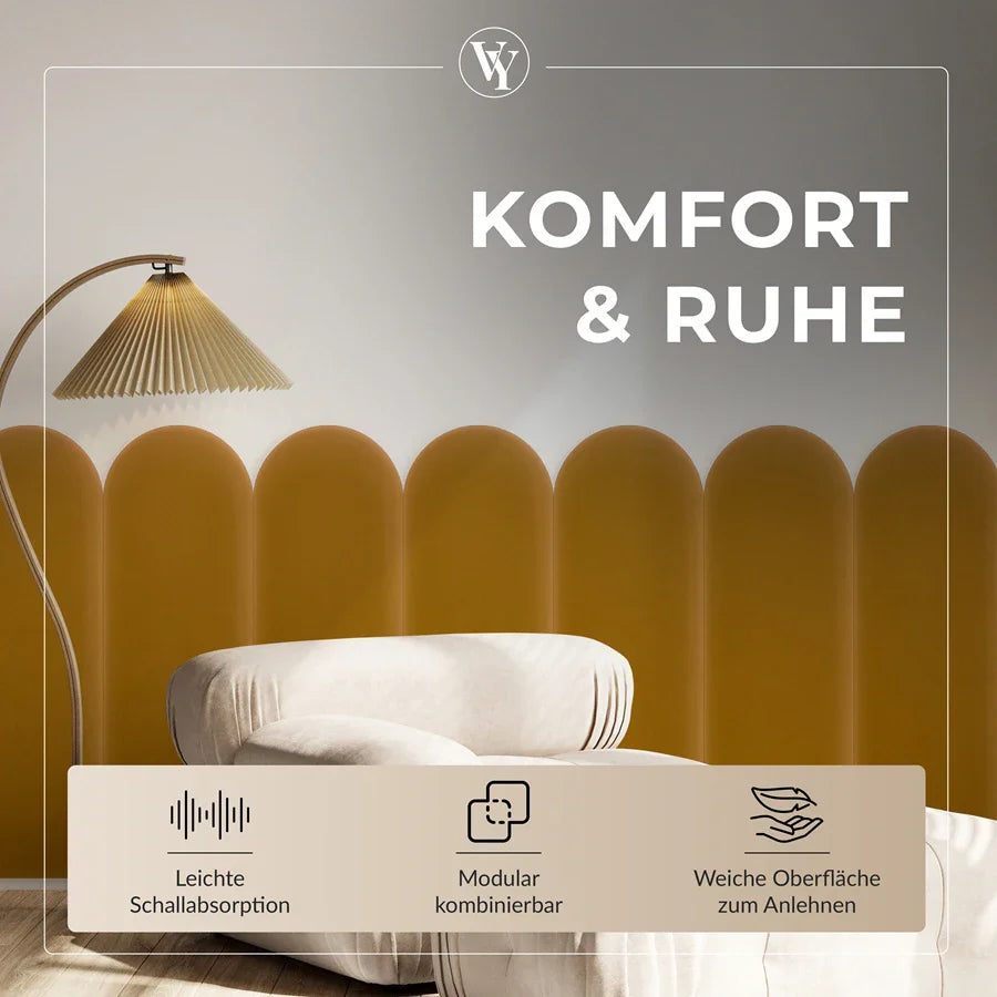 Wandkissen Rundbogen | Kurkuma M10 Samt