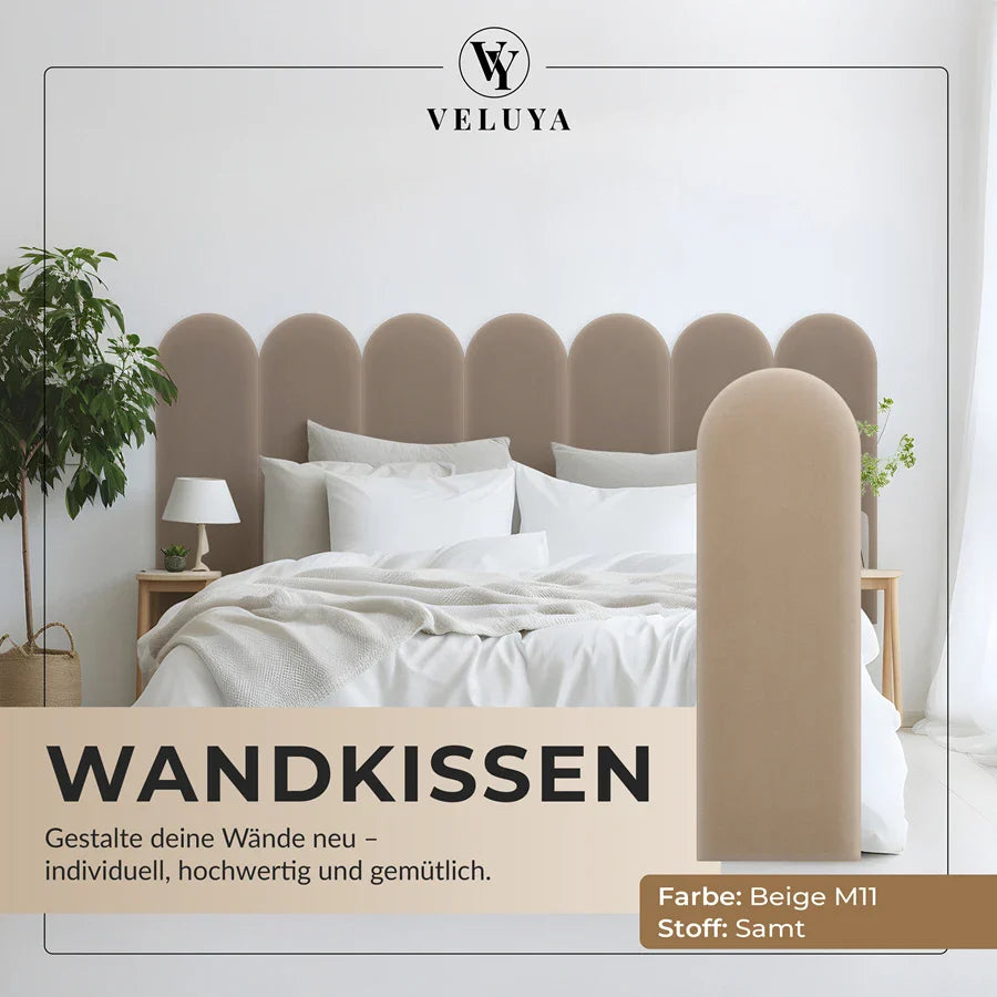 Wandkissen Rundbogen | Beige M11 Samt