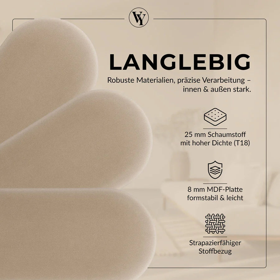 Wandkissen Rundbogen | Beige M11 Samt