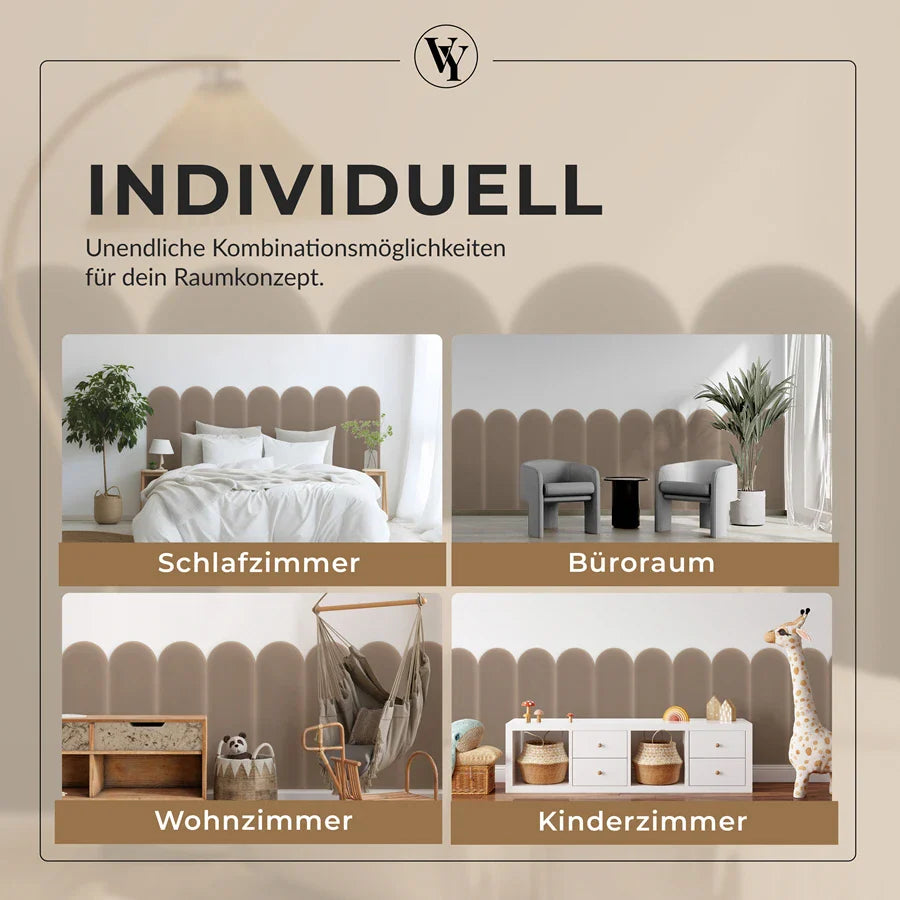 Wandkissen Rundbogen | Beige M11 Samt