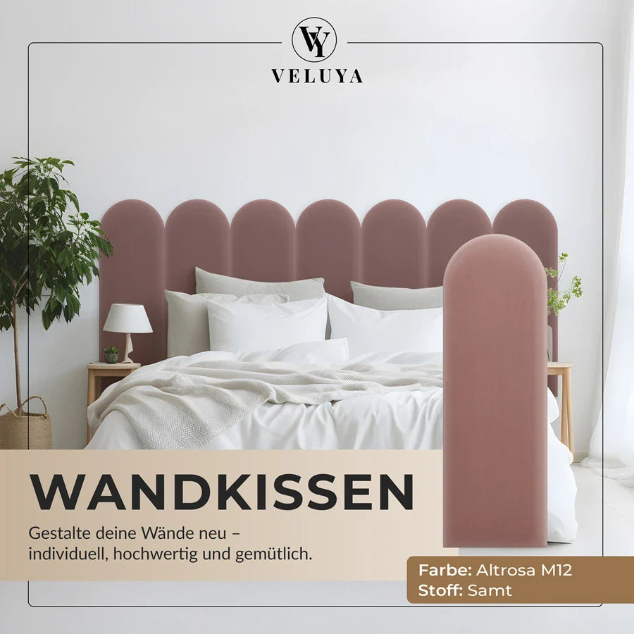 Wandkissen Rundbogen | Altrosa M12 Samt