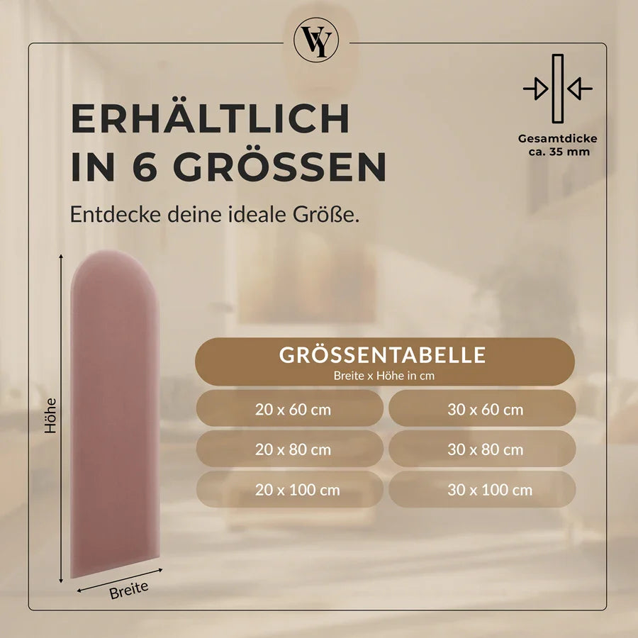 Wandkissen Rundbogen | Altrosa M12 Samt