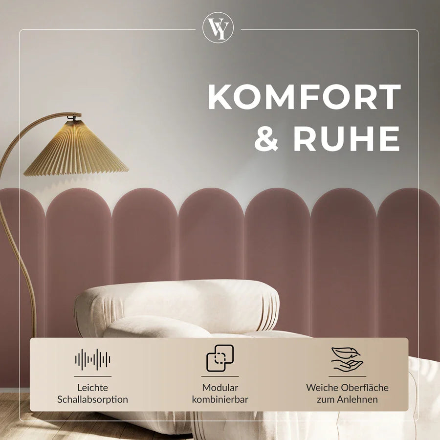 Wandkissen Rundbogen | Altrosa M12 Samt