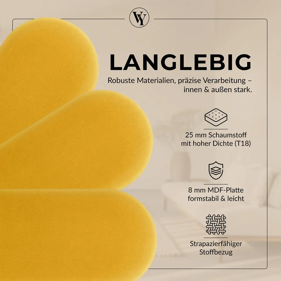 Wandkissen Rundbogen | Gelb M13 Samt