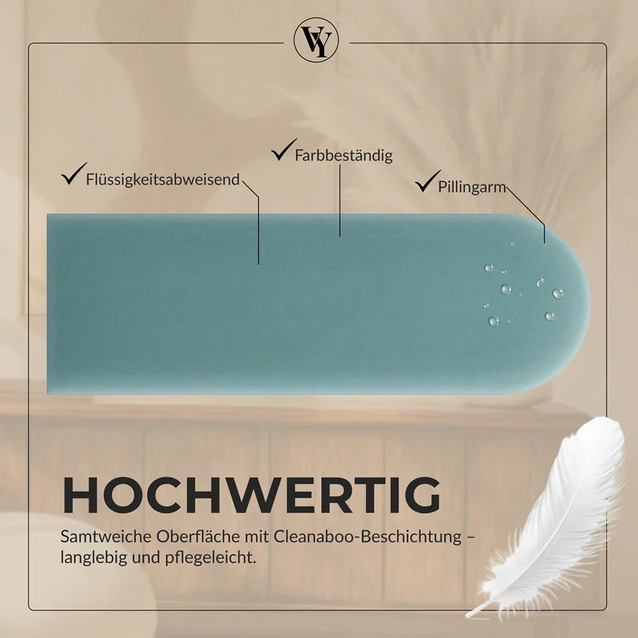 Wandkissen Rundbogen | Azurblau M14 Samt