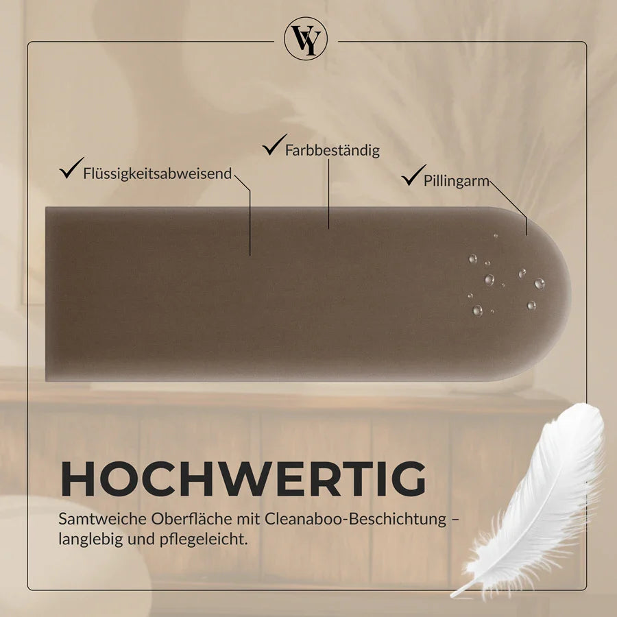 Wandkissen Rundbogen | Blassbraun M15 Samt