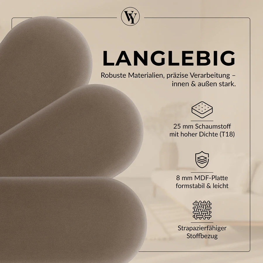 Wandkissen Rundbogen | Blassbraun M15 Samt