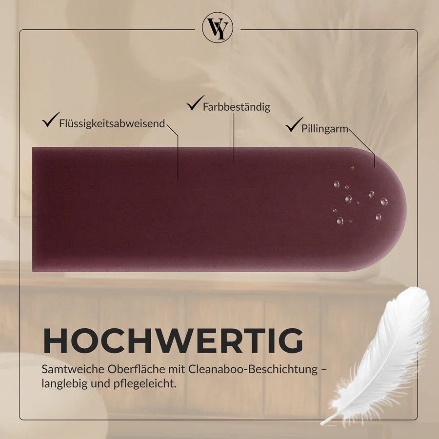 Wandkissen Rundbogen | Weinrot M16 Samt