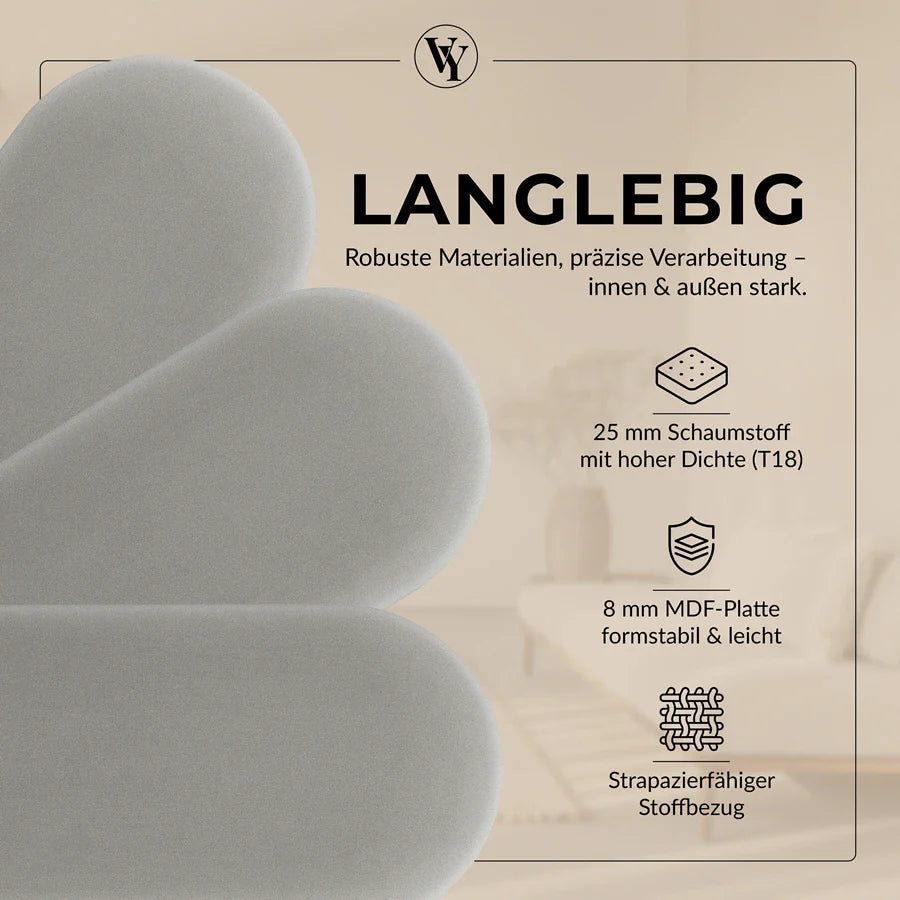 Wandkissen Rundbogen | Grau M17 Samt