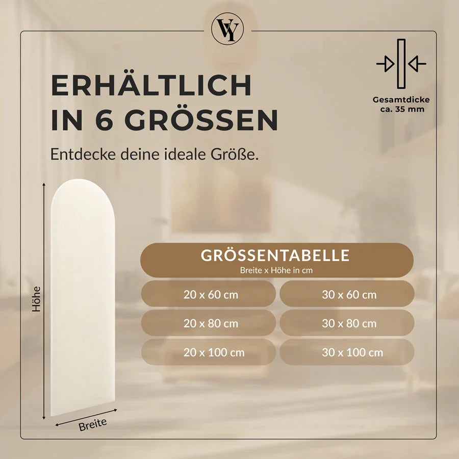 Wandkissen Rundbogen | Ecru M18 Samt