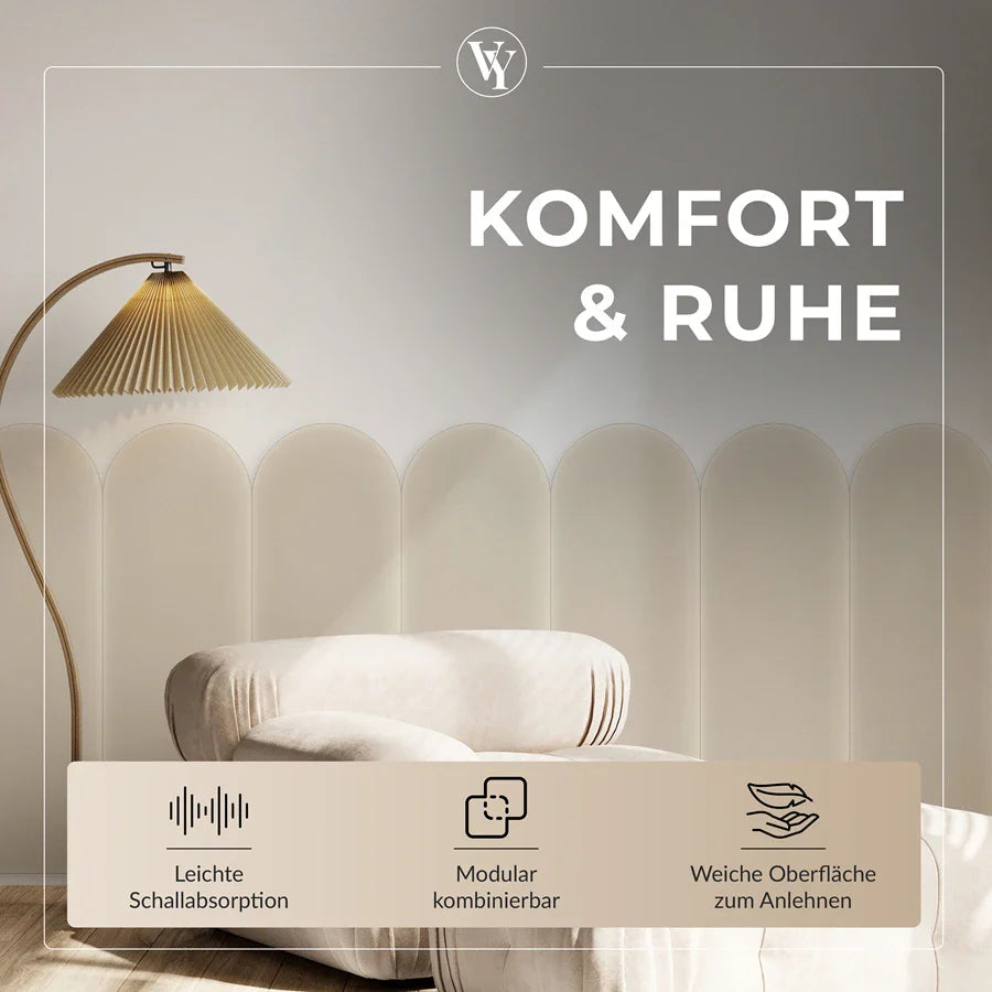 Wandkissen Rundbogen | Ecru M18 Samt