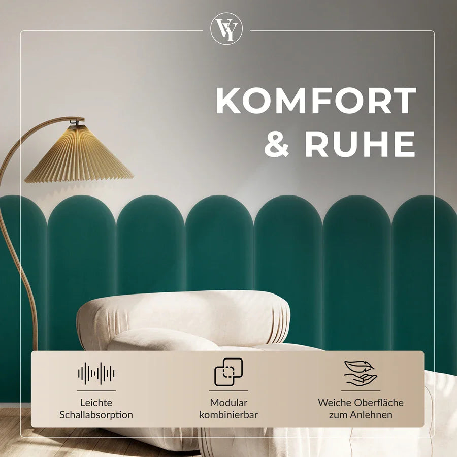 Wandkissen Rundbogen | Türkis M19 Samt