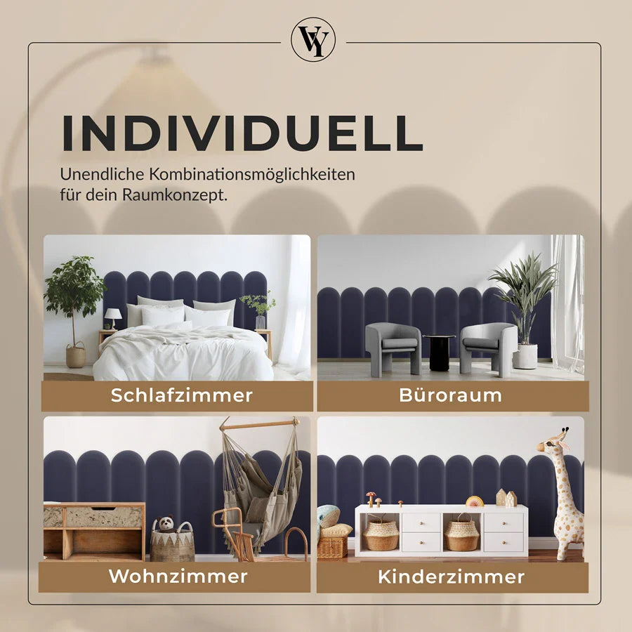 Wandkissen Rundbogen | Dunkellila M20 Samt