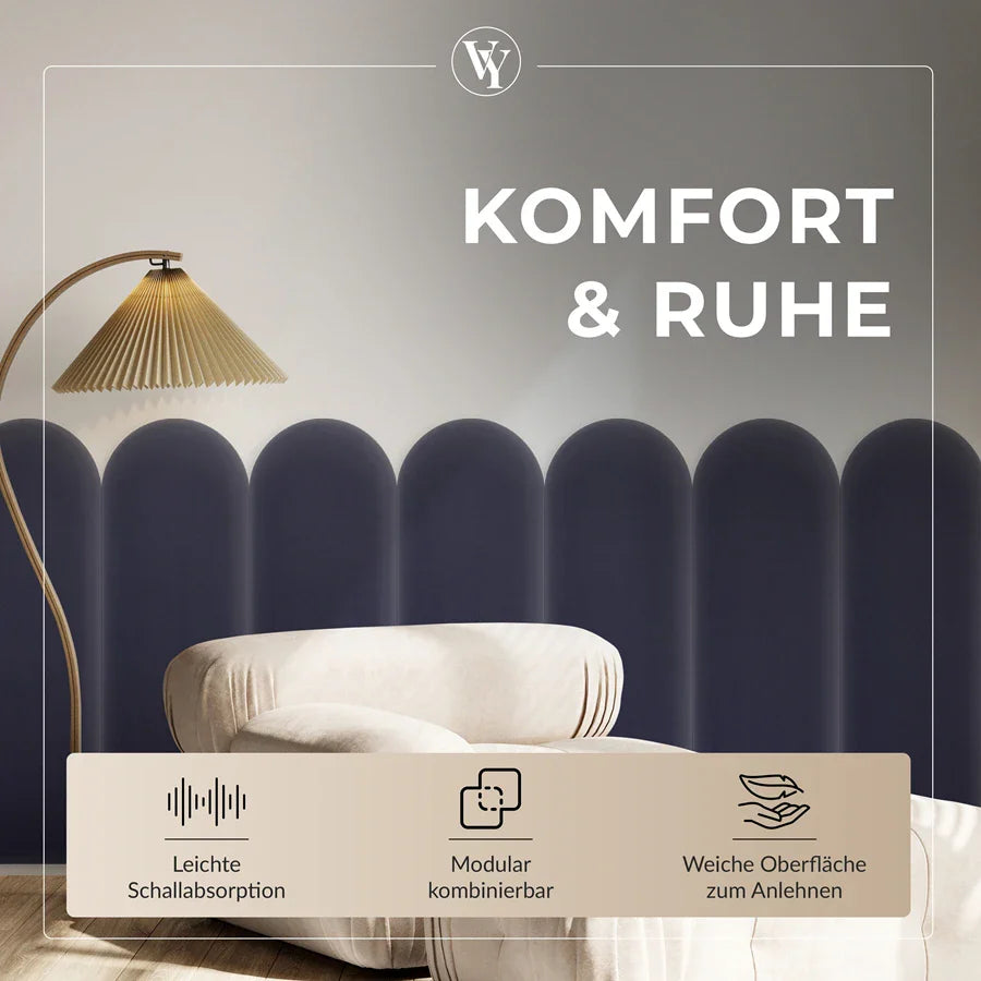 Wandkissen Rundbogen | Dunkellila M20 Samt