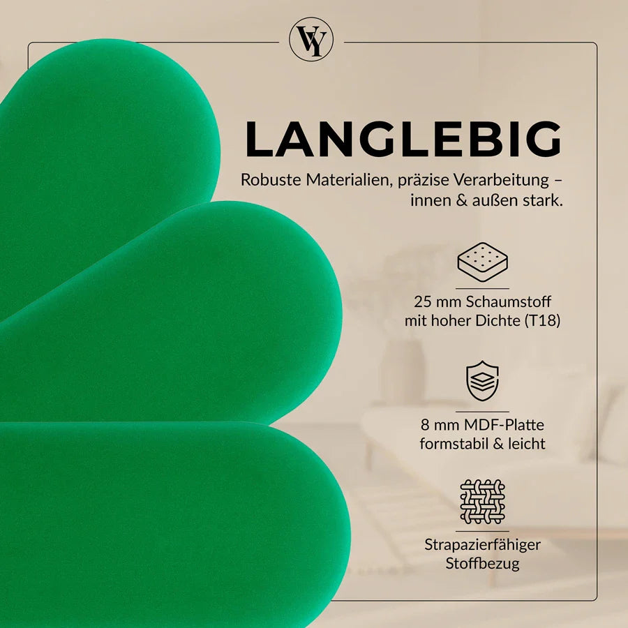 Wandkissen Rundbogen | Hellgrün M21 Samt