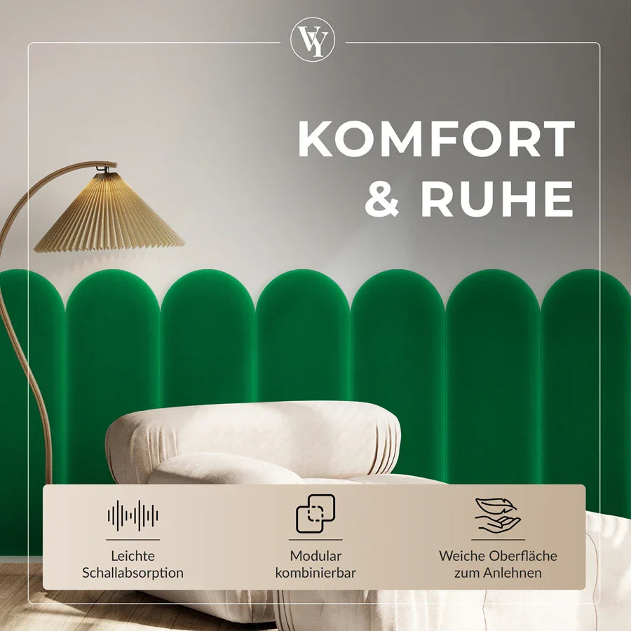 Wandkissen Rundbogen | Hellgrün M21 Samt