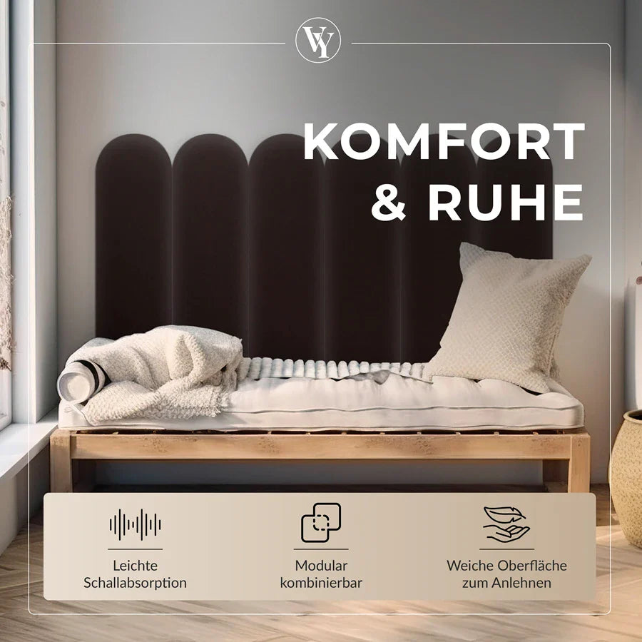 Wandkissen Rundbogen | Dunkelbraun S03 Öko-Leder