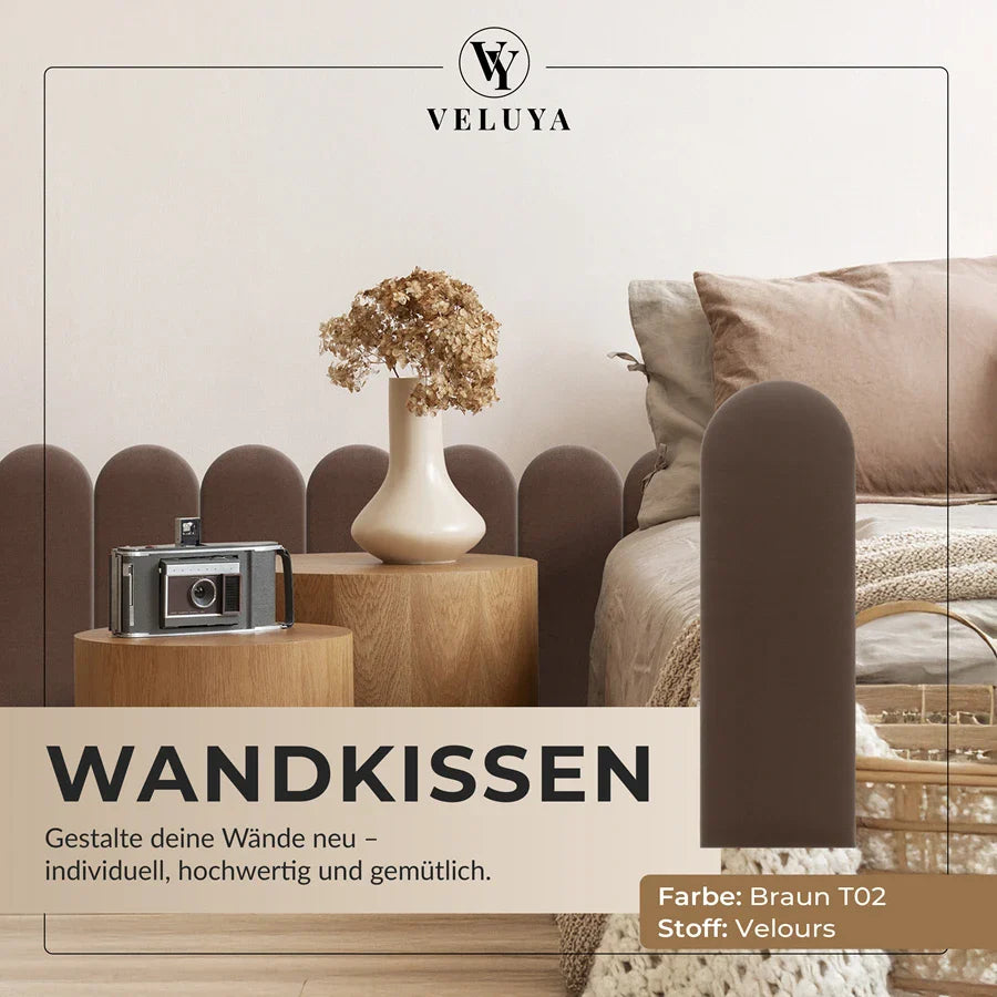 Wandkissen Rundbogen | Braun T02 Velours