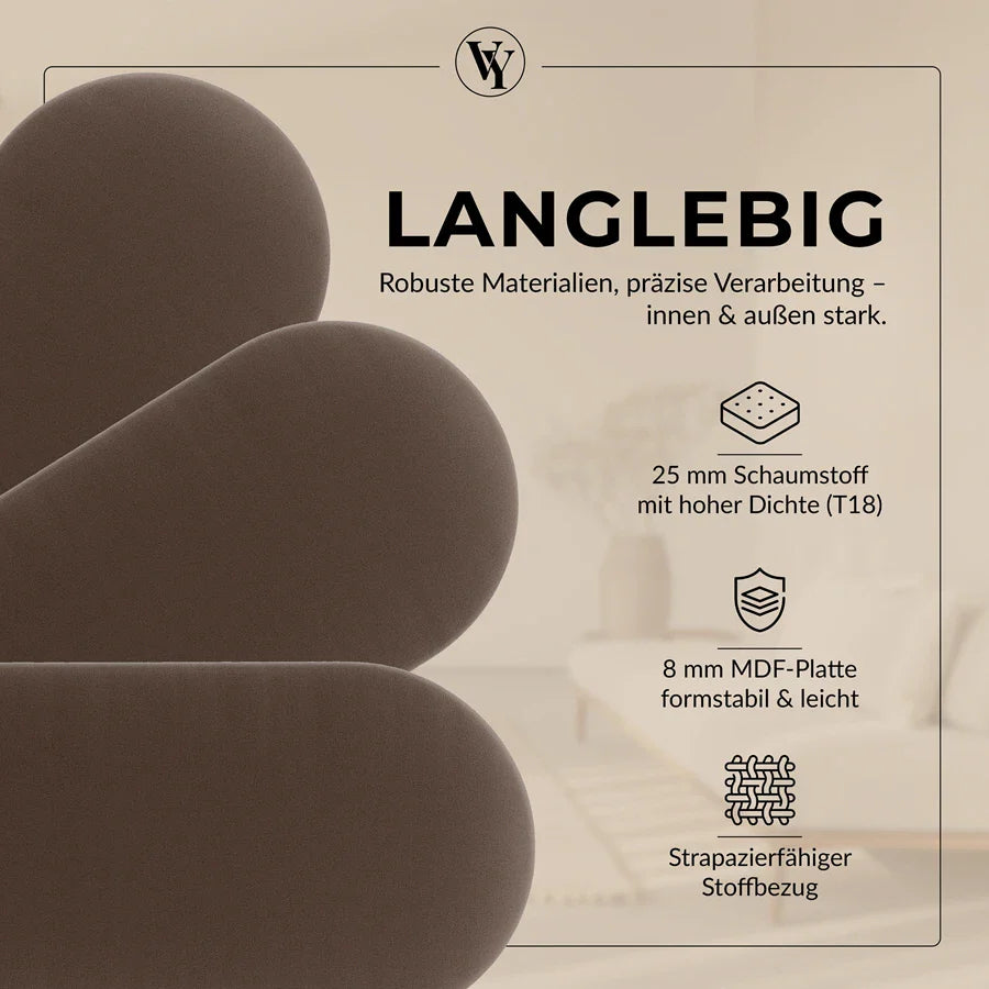 Wandkissen Rundbogen | Braun T02 Velours