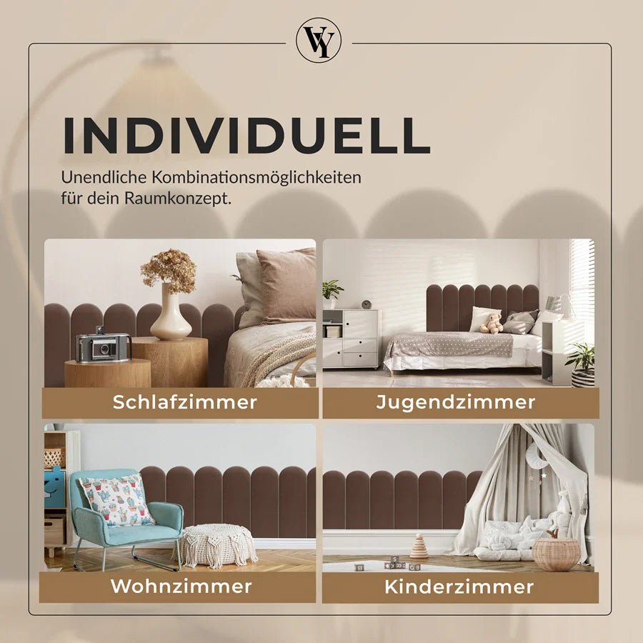 Wandkissen Rundbogen | Braun T02 Velours